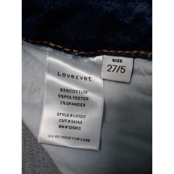 27/5 Buckle Lovervet By Vervet Mid-Rise Skinny Dark Wash Raw Hem - Picture 8 of 10